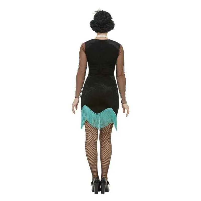 20s Peacock Flapper Costume Adult Green Black