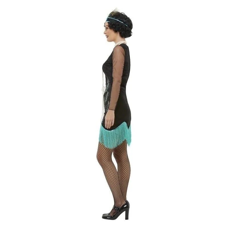 20s Peacock Flapper Costume Adult Green Black