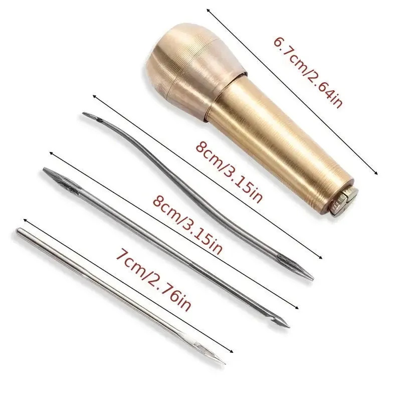 4pcs Canvas Leather Sewing Shoes Repair Tool Sets Awl Hand Stitching Taper Leathercraft Needle Tool Kit Leather Craft Sewing Supplies