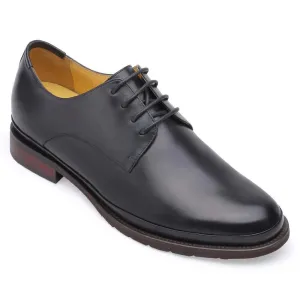 6 CM / 2.36 Inches - CMR CHAMARIPA Men's Elevator Shoes - High Heel Men Dress Shoes - Boutique Black Calfskin Leather Taller Shoes