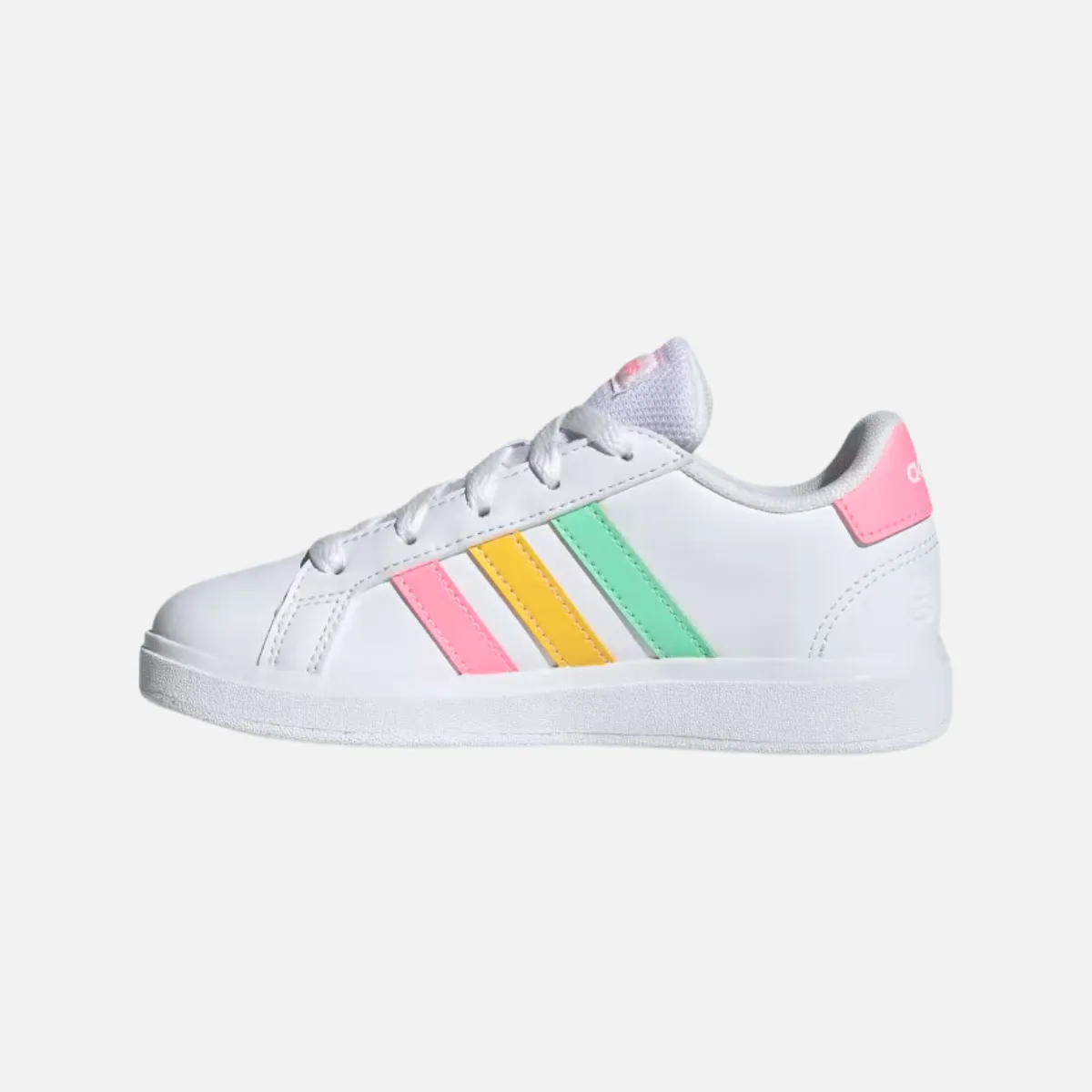 Adidas Essentials GRAND COURT 2.0 Kids Unisex Shoes BOY AND GIRL (8-16 YEAR) -Cloud White/Pulse Mint/Beam Pink