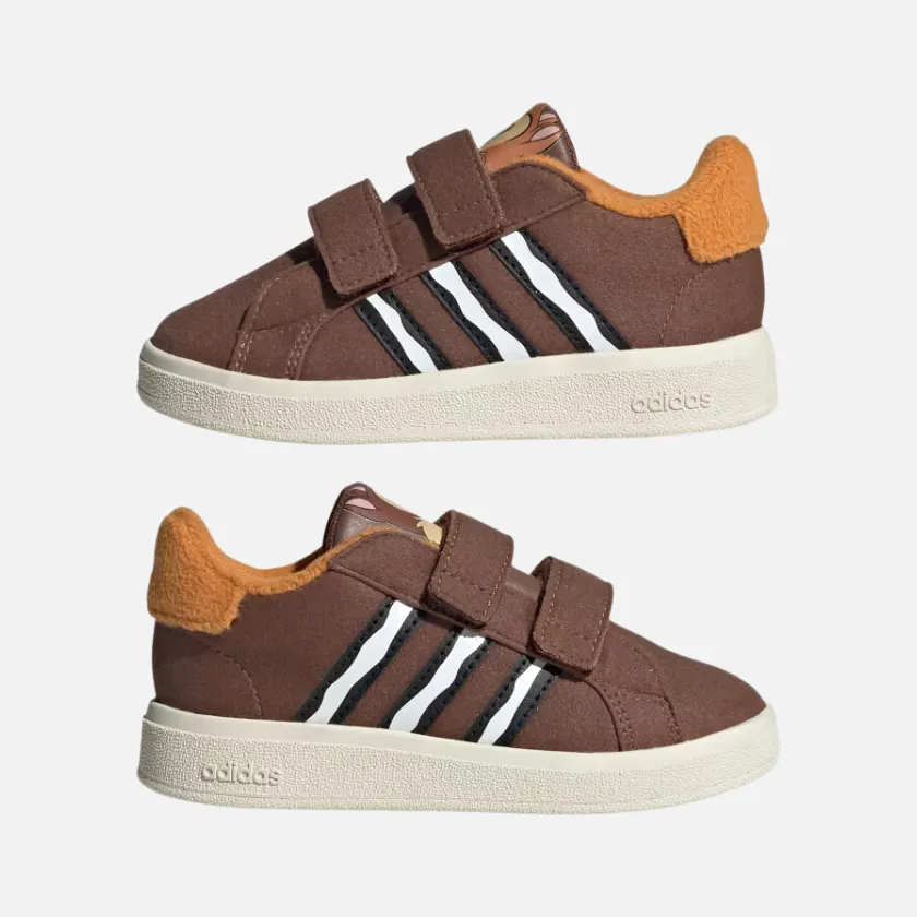 Adidas Grand Court X Disney Chipmunks Kids Unisex Shoes (0-3Year) -Preloved Brown/Core Black/Off White