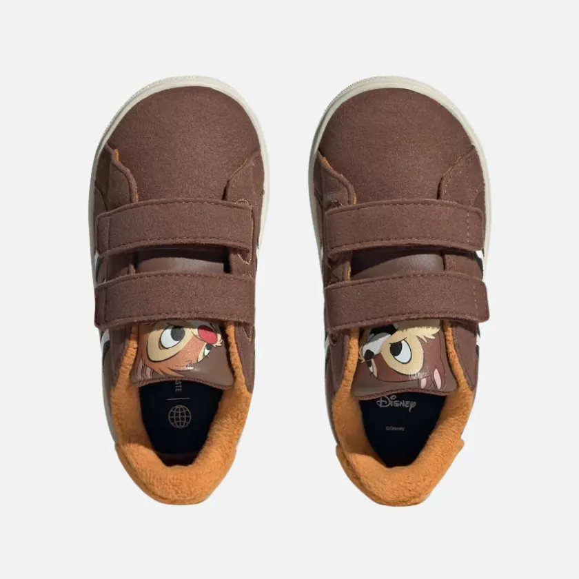 Adidas Grand Court X Disney Chipmunks Kids Unisex Shoes (0-3Year) -Preloved Brown/Core Black/Off White