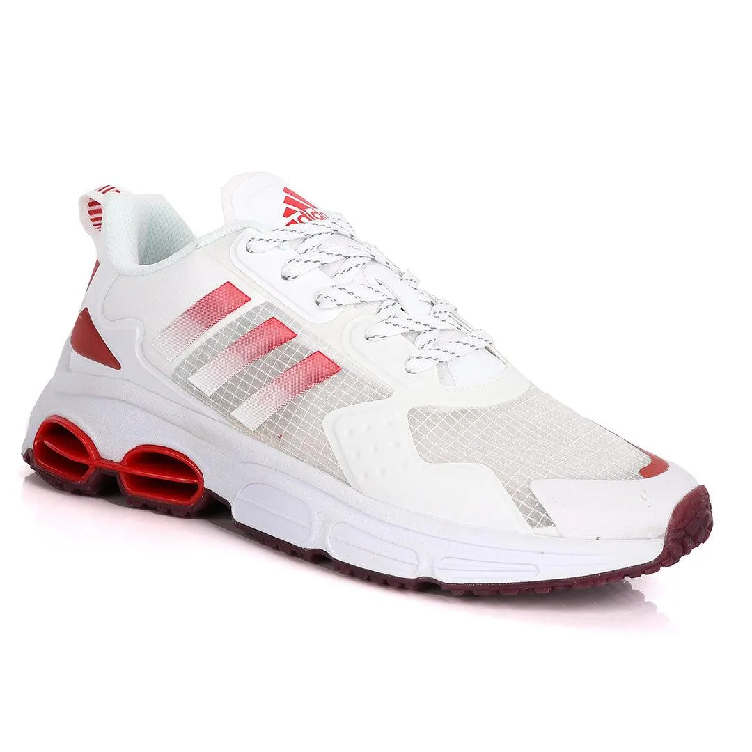 Adidas Original 3 Stripes Red And White Design Sneakers