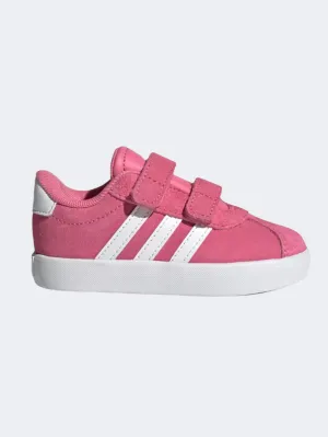 Adidas Vl Court 3 Infant Girls Sportswear Shoes Pink/White/Grey