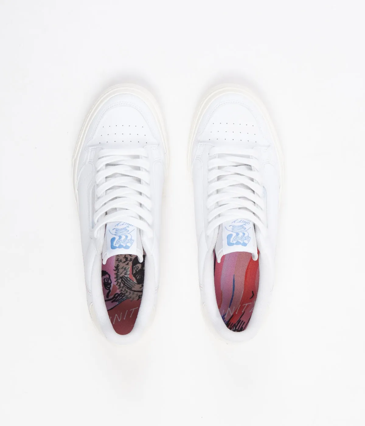 Adidas x Unity Continental Vulc Shoes - White / Chalk White / Light Blue