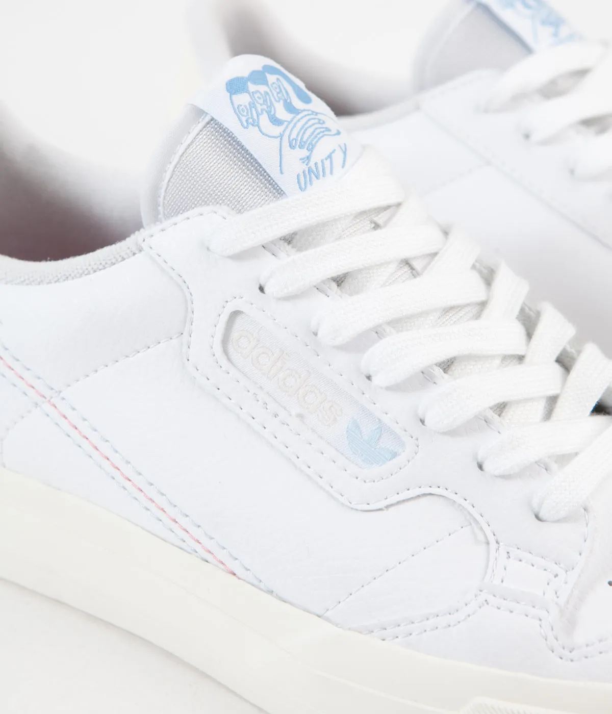 Adidas x Unity Continental Vulc Shoes - White / Chalk White / Light Blue