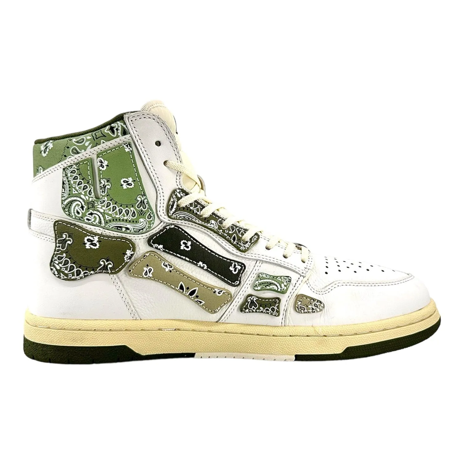 Amiri Skel Top Sneaker High White Olive Bandana Pre-Owned