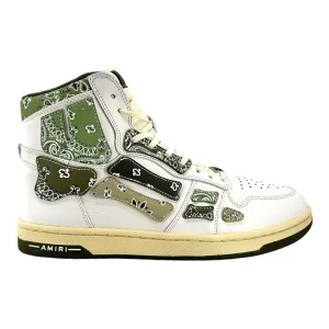 Amiri Skel Top Sneaker High White Olive Bandana Pre-Owned