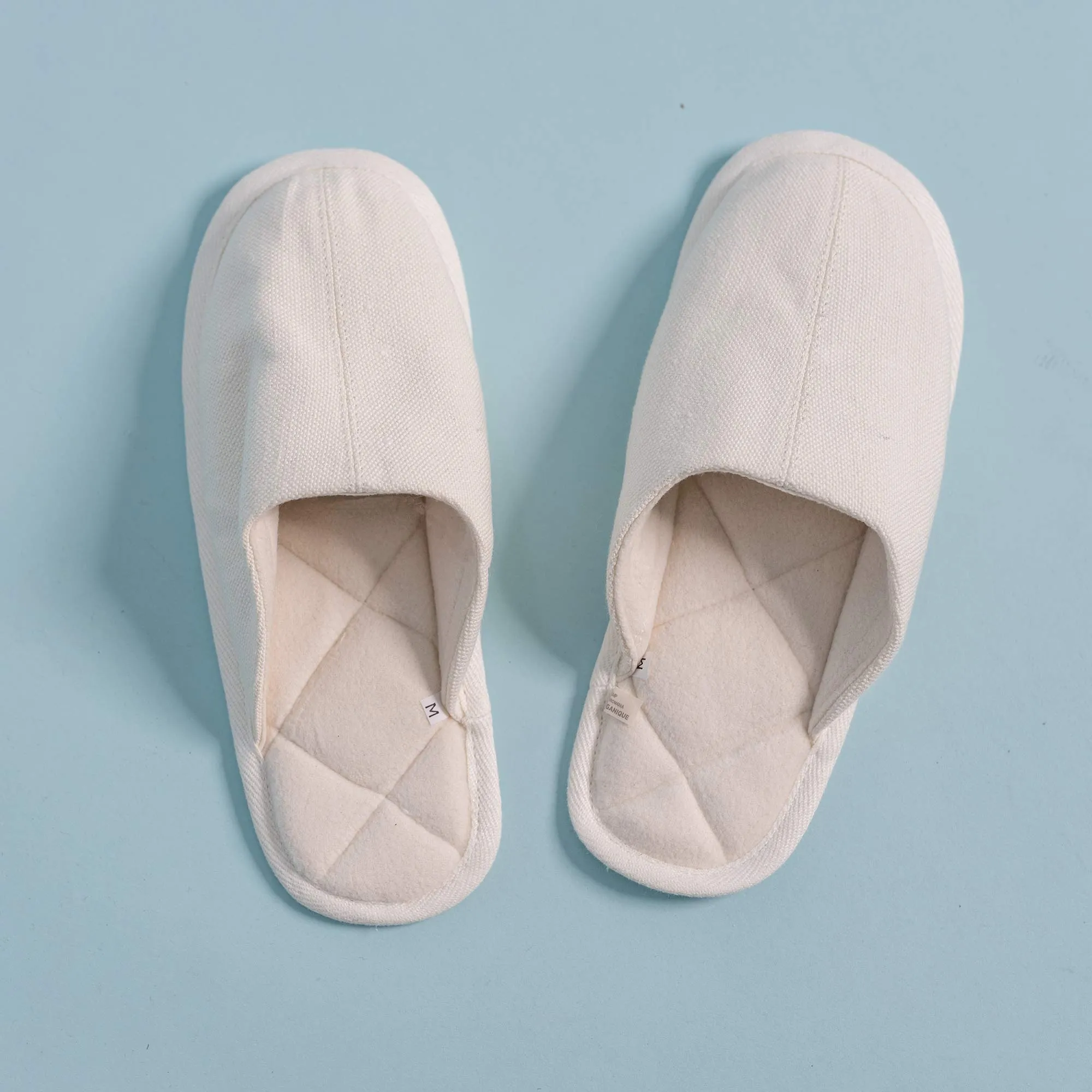 ATAMI Glue-free Organic Hemp House Shoes Slippers (100% Organic Cotton Fleece Lining; Elastic-Free, Latex-Free; Vegan)