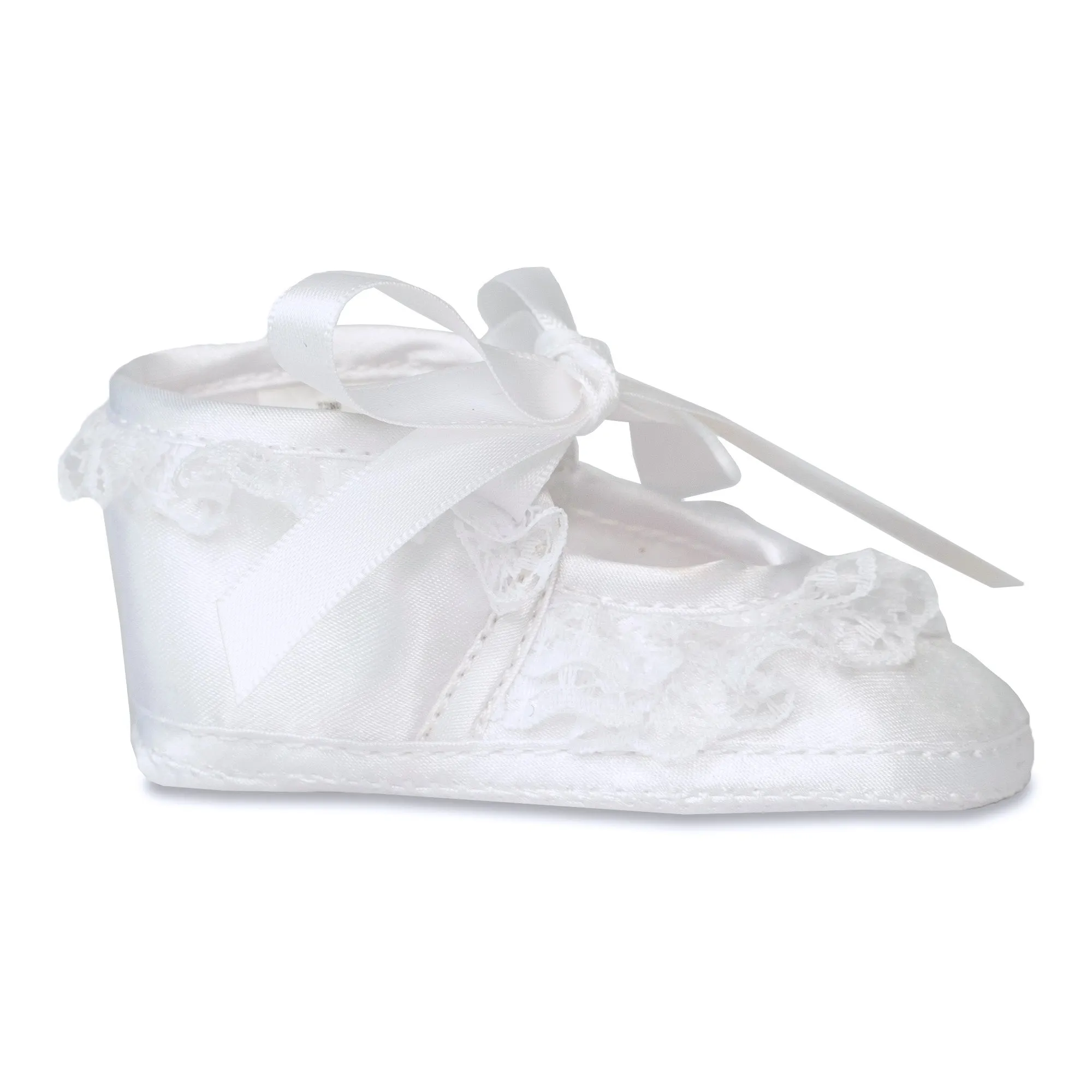 Baby Deer Paislee Infant White Satin Dress Shoes 2280