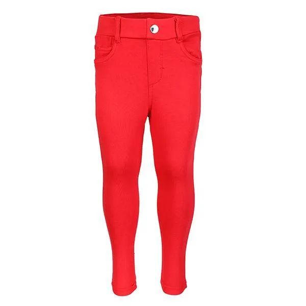 BABY GIRLS BASIC KNIT PANTS - RED