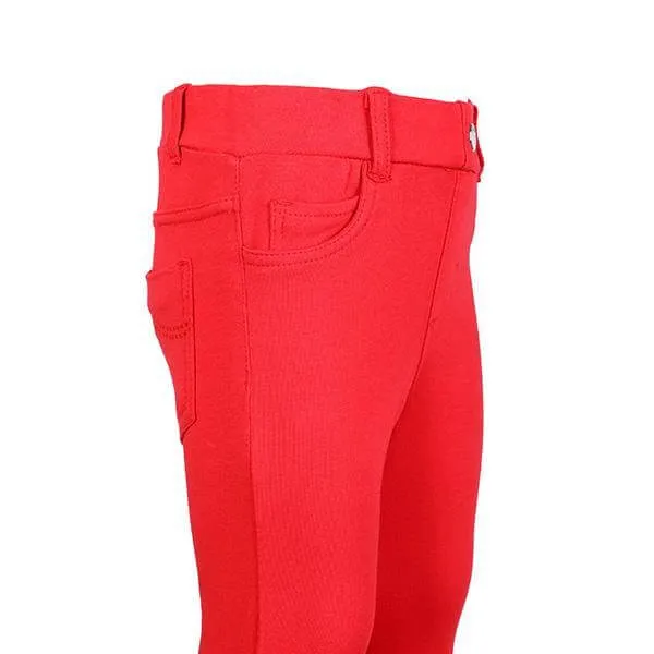 BABY GIRLS BASIC KNIT PANTS - RED