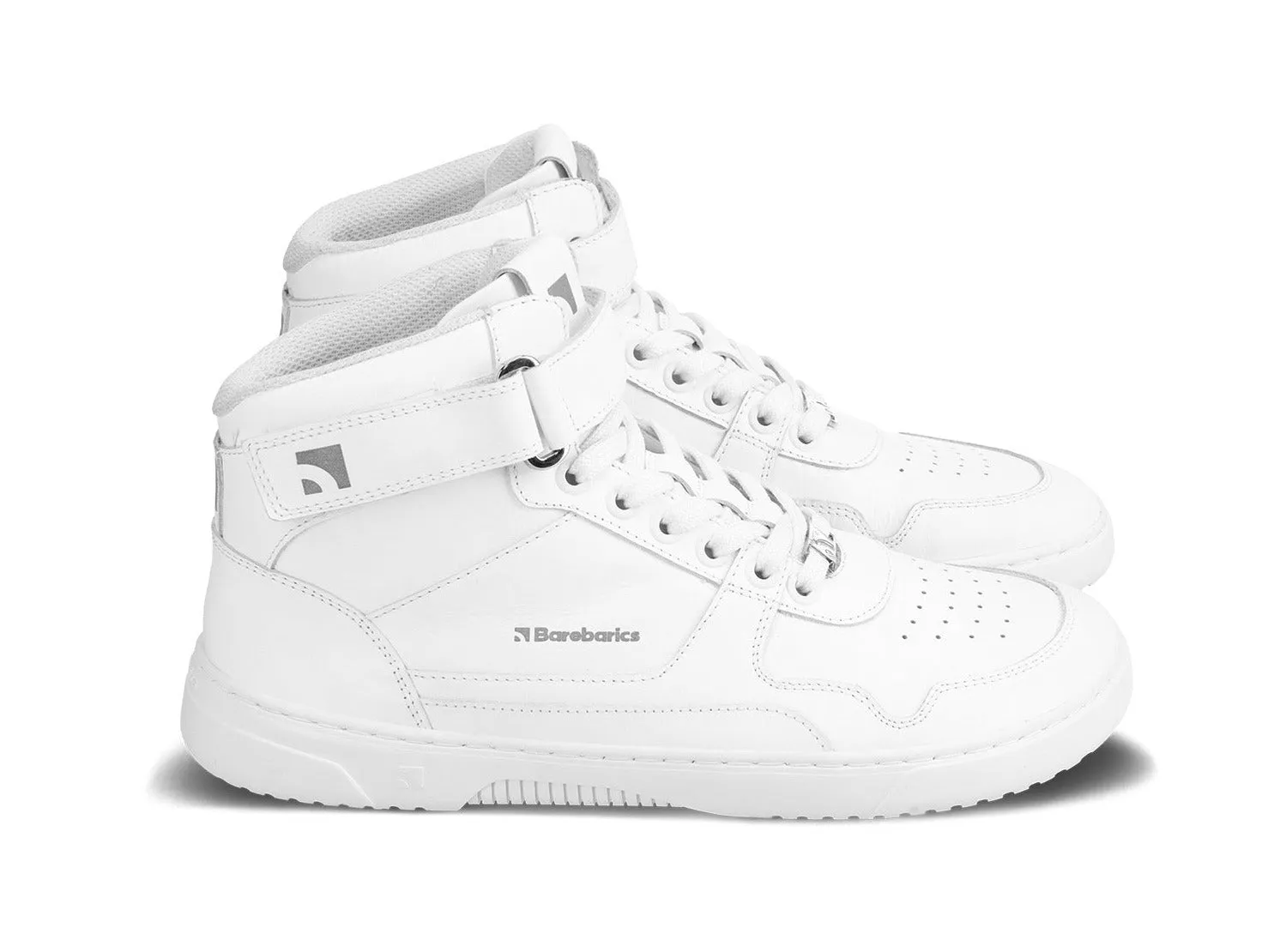 Barefoot Sneakers Barebarics Zing - High Top - All White - Leather CLEARANCE