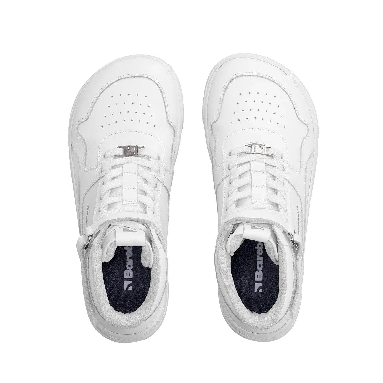 Barefoot Sneakers Barebarics Zing - High Top - All White - Leather CLEARANCE