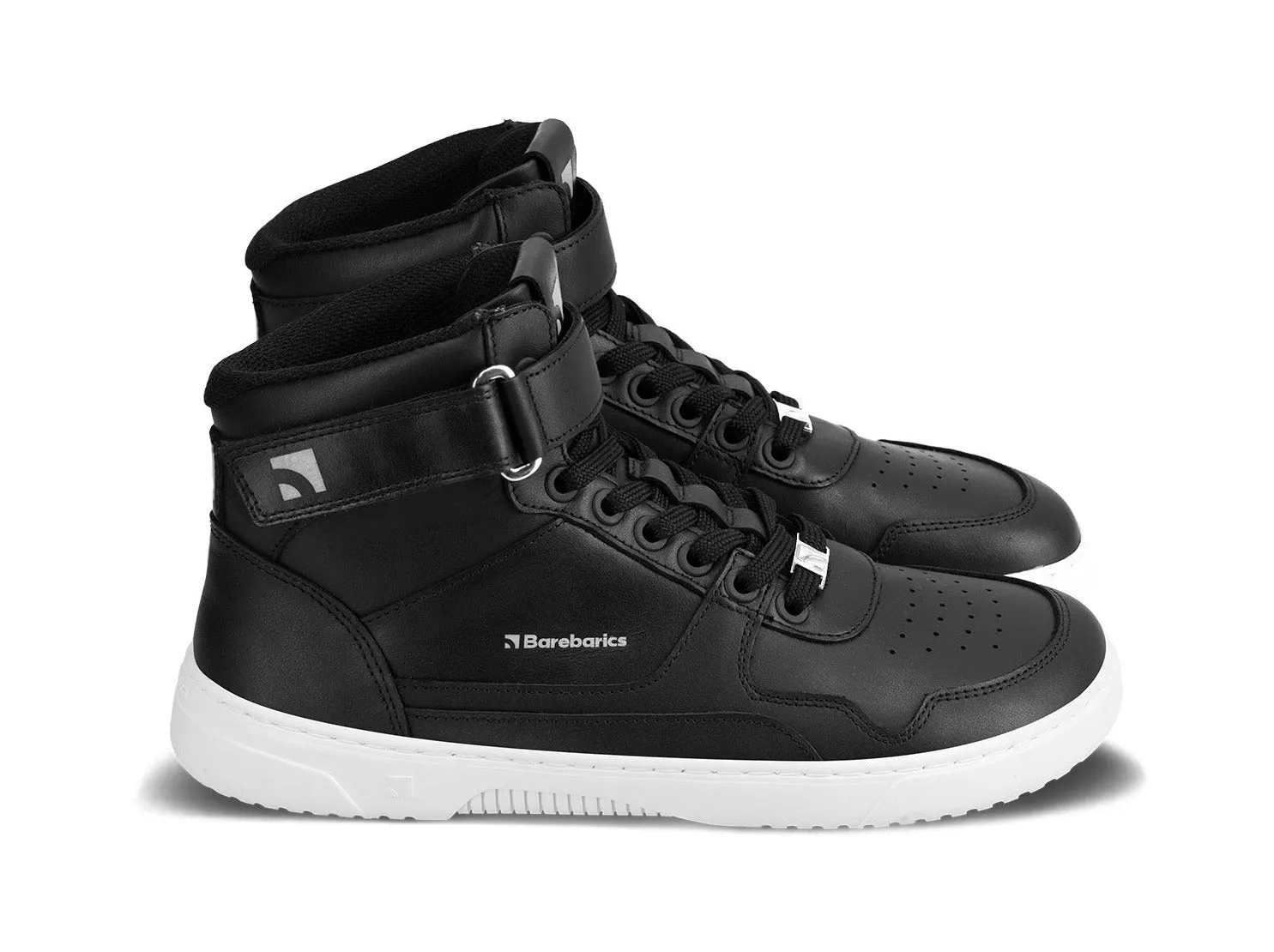 Barefoot Sneakers Barebarics Zing - High Top - Black & White - Leather