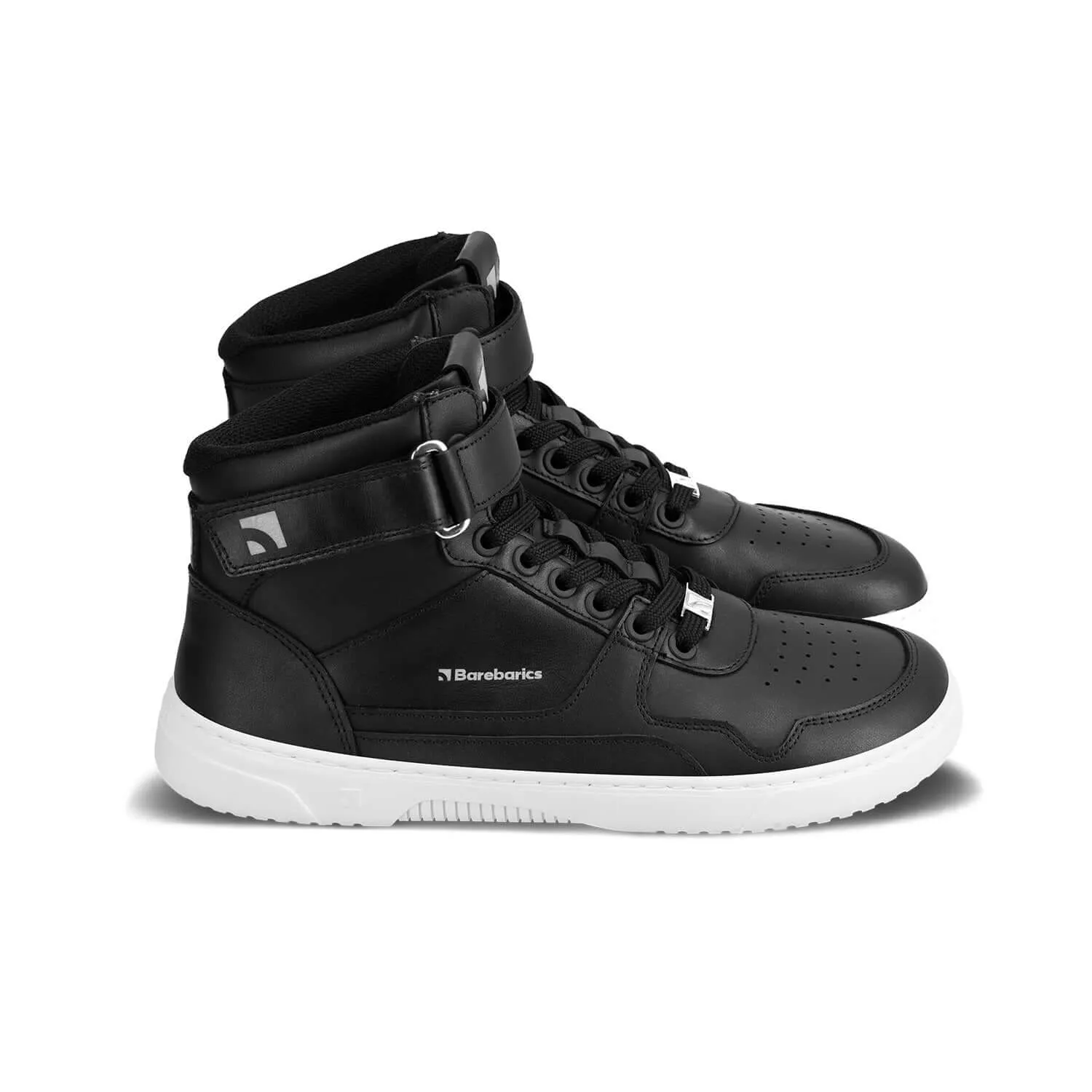 Barefoot Sneakers Barebarics Zing - High Top - Black & White - Leather