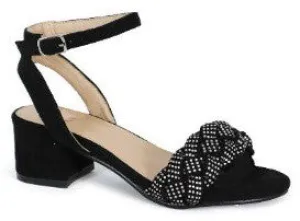 Black Kids High Heel Dressy Sandal