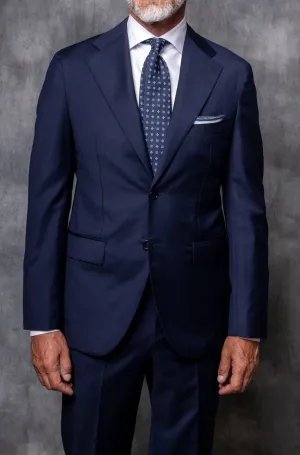 Blue Full Canvas Suit in Loro Piana Wool - Made in Italy