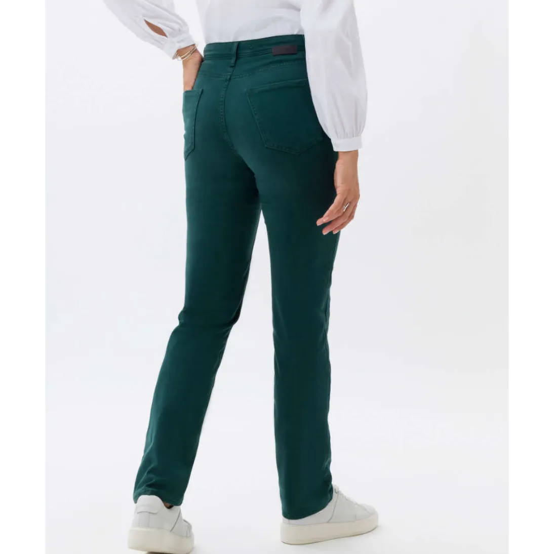 Brax Mary Trouser in Sateen Stretch 71-1707 Dark Malachite