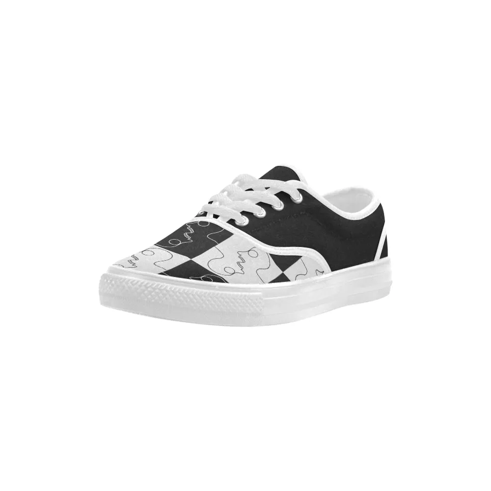 Buy Men's Monochrome Print Canvas Low Top Shoes at TFS