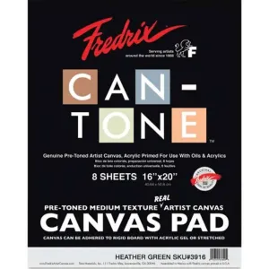 Cantone Pre-Toned Canvas Pad Heather Green 16in x 20in