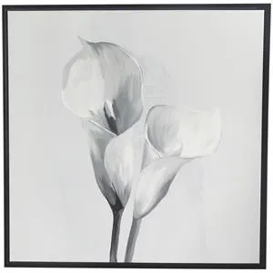 Canvas Art - White Floral Shaded Tulip Wall Art Decor