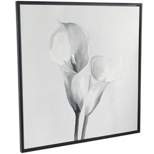 Canvas Art - White Floral Shaded Tulip Wall Art Decor