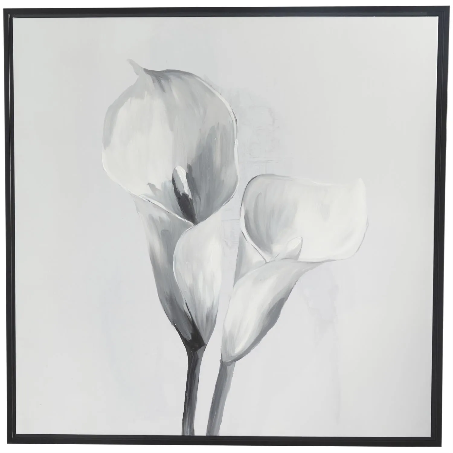 Canvas Art - White Floral Shaded Tulip Wall Art Decor