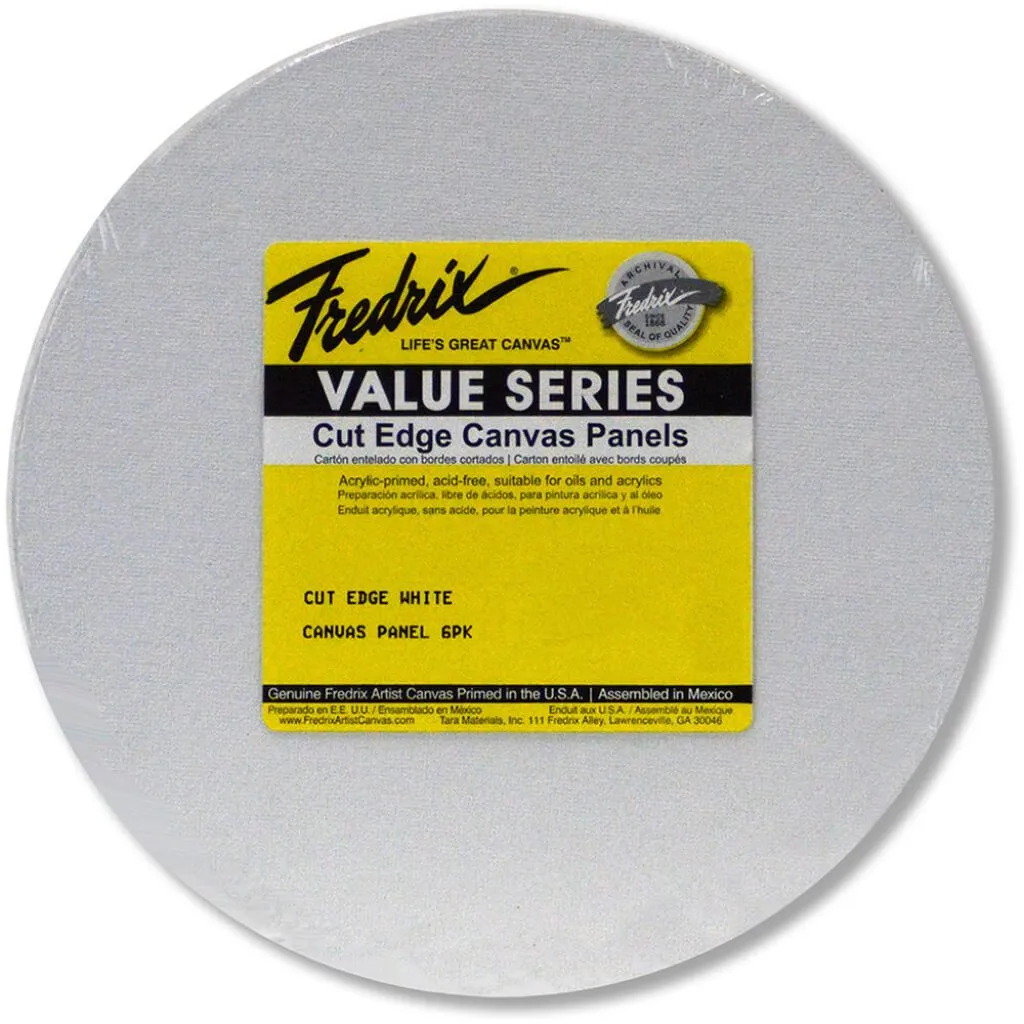 Canvas Panels White Cut Edge Value Series Round (6Pk) 8in