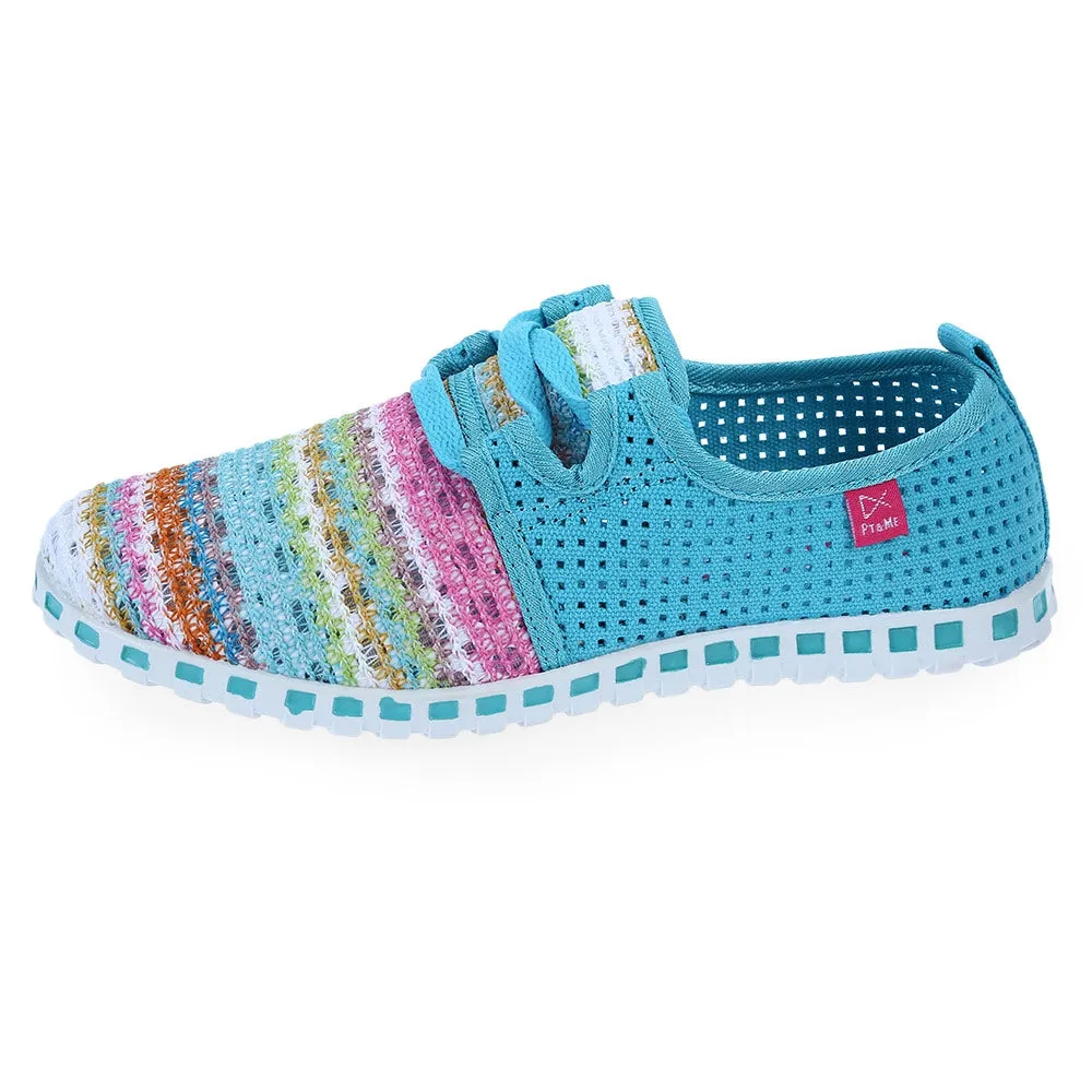 Casual Colorful Hollow Out Lace Up Flat Shoes for Ladies