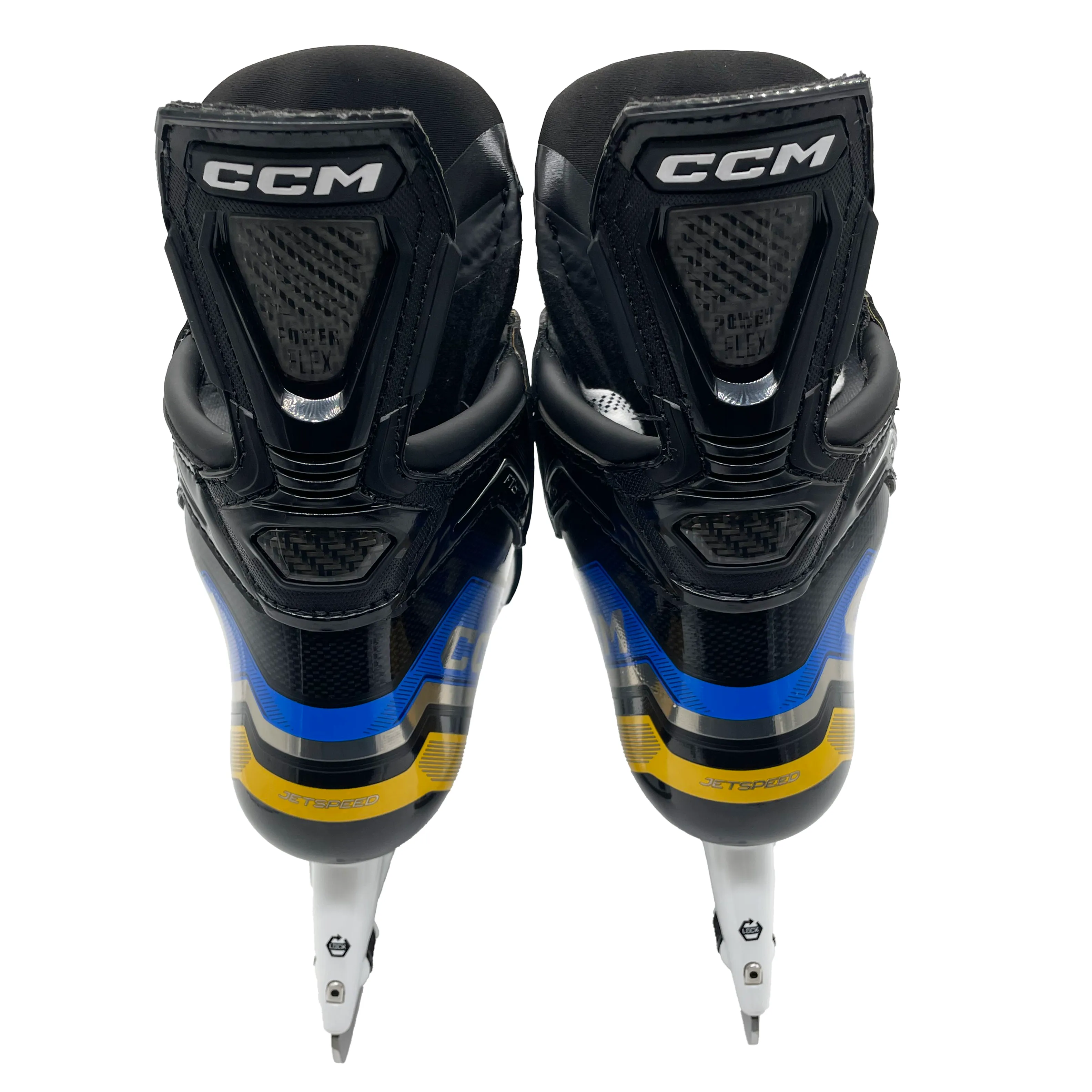 CCM Jetspeed FT6 Pro - Pro Stock Hockey Skates - Size 7W (Baby Blue/Yellow)