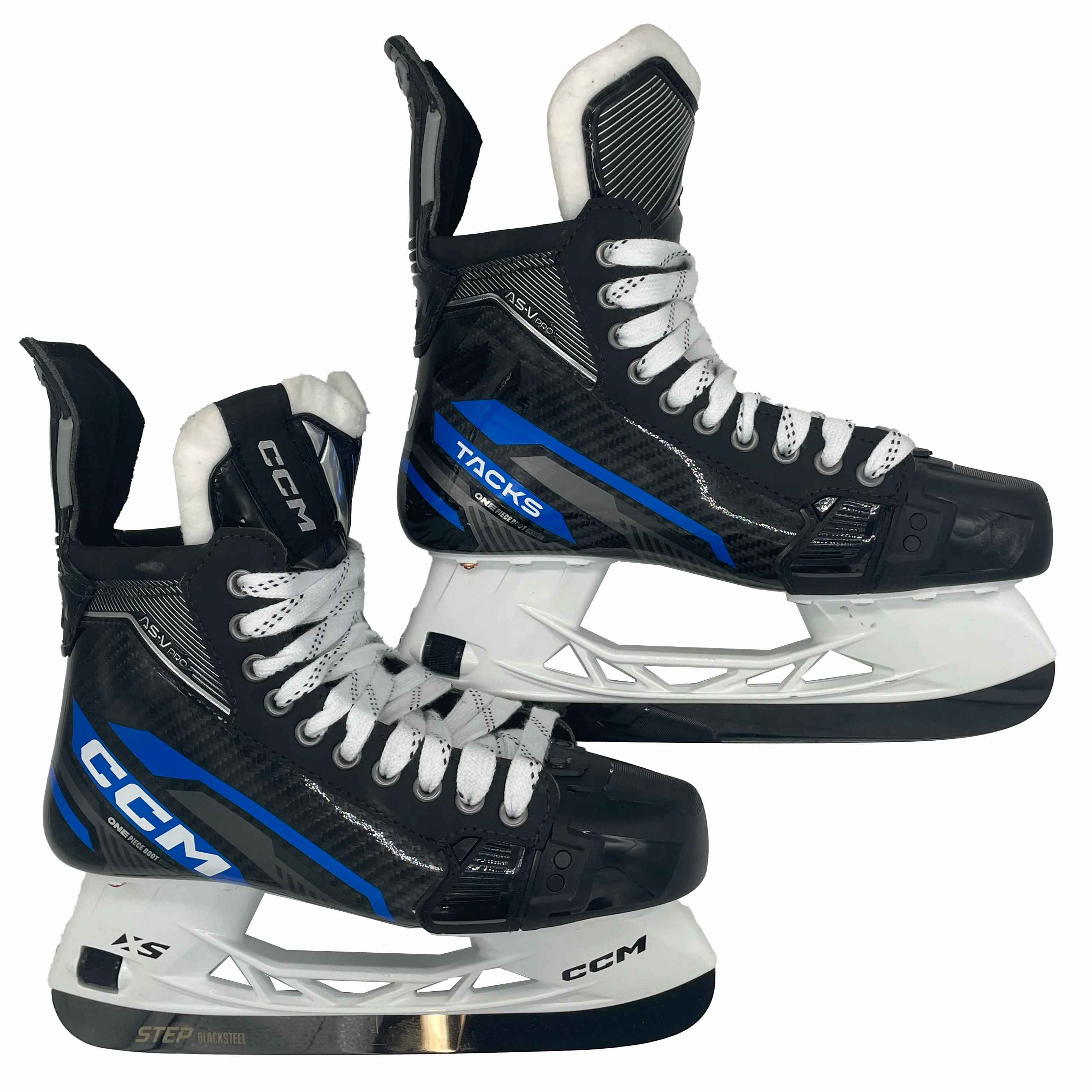 CCM Tacks AS-V Pro - NCAA Pro Stock Hockey Skates - Size 7.5 (Black/Blue)