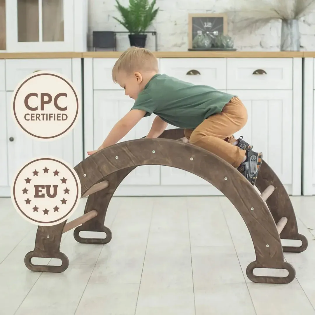 Climbing Arch & Rocker Balance - Montessori Climbers for Kids 1-7 Y.o. – Chocolate