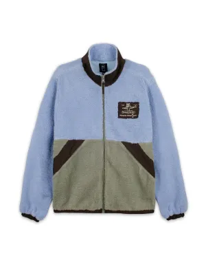 Climbing Californian Paneled Sherpa Full Zip Jacket - Blue/Seafoam