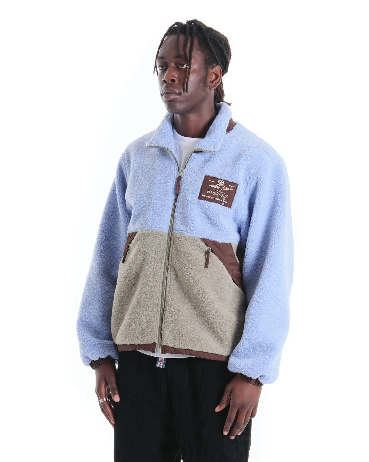 Climbing Californian Paneled Sherpa Full Zip Jacket - Blue/Seafoam