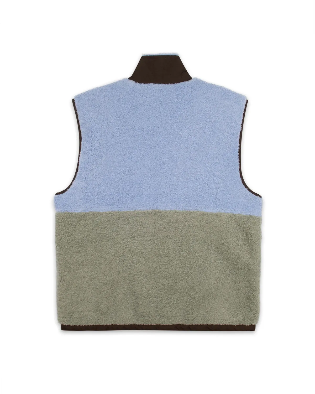 Climbing Californian Paneled Sherpa Vest - Blue/Seafoam