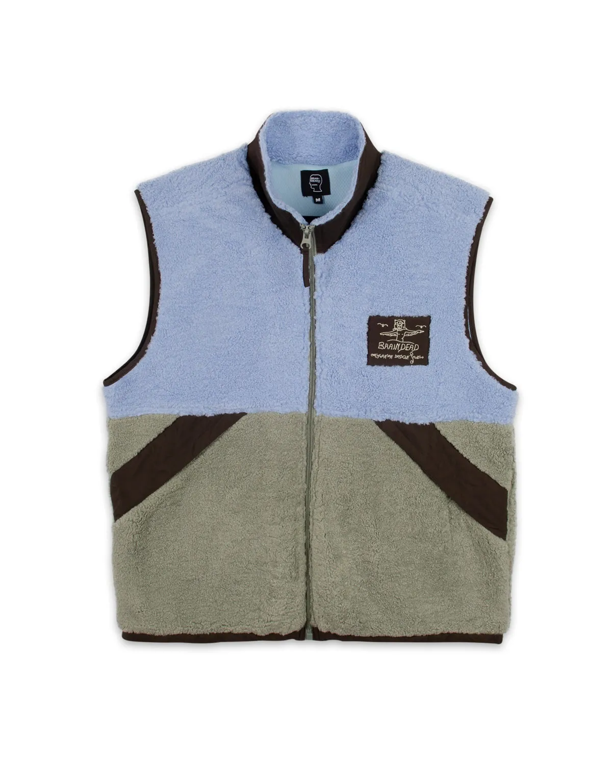 Climbing Californian Paneled Sherpa Vest - Blue/Seafoam