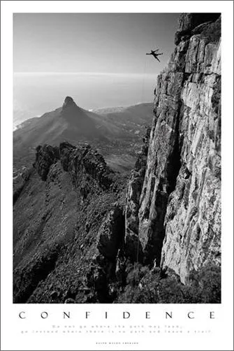 Climbing/Rappelling "Confidence" Motivational Poster - Pyramid