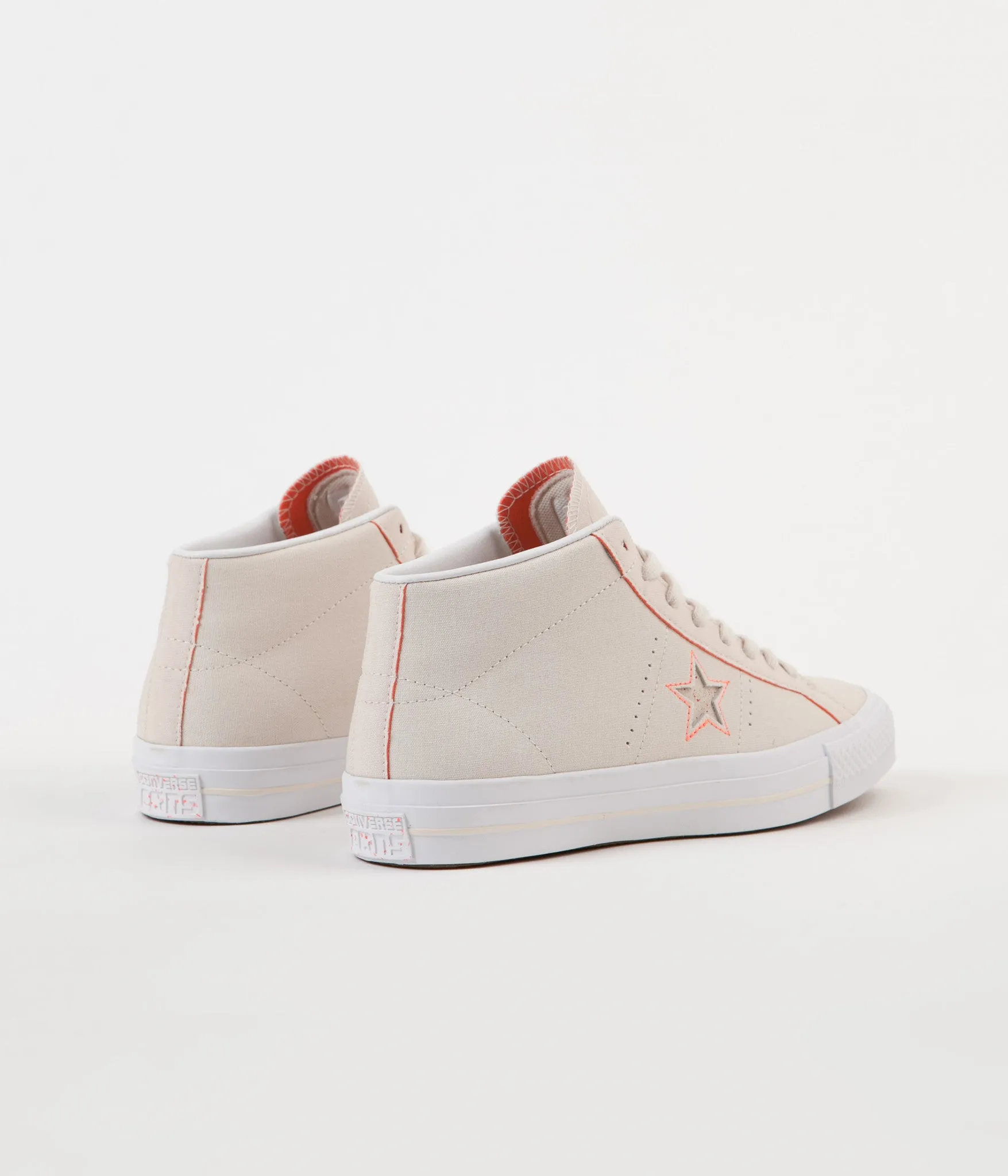 Converse One Star Pro Mid Shoes - Natural / Orange / White