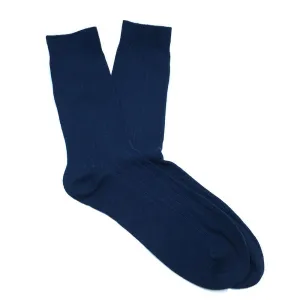 Cotton Ribbed Socks - Midnight Blue