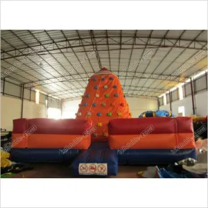 Customized Climbing Wall Inflatable 6 X 6 X 4.5M , Inflatable Water Slide Climbing Wall