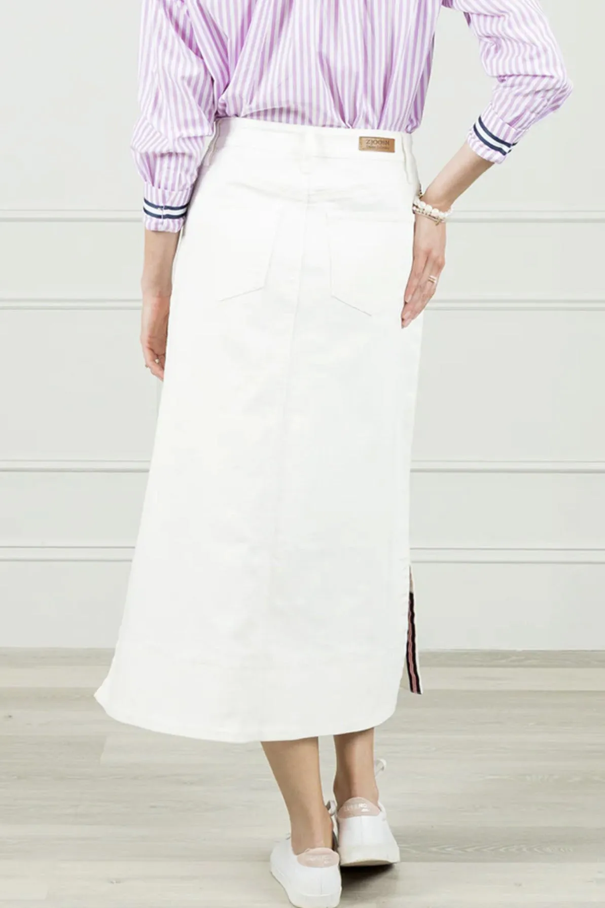 Denim Skirt | White