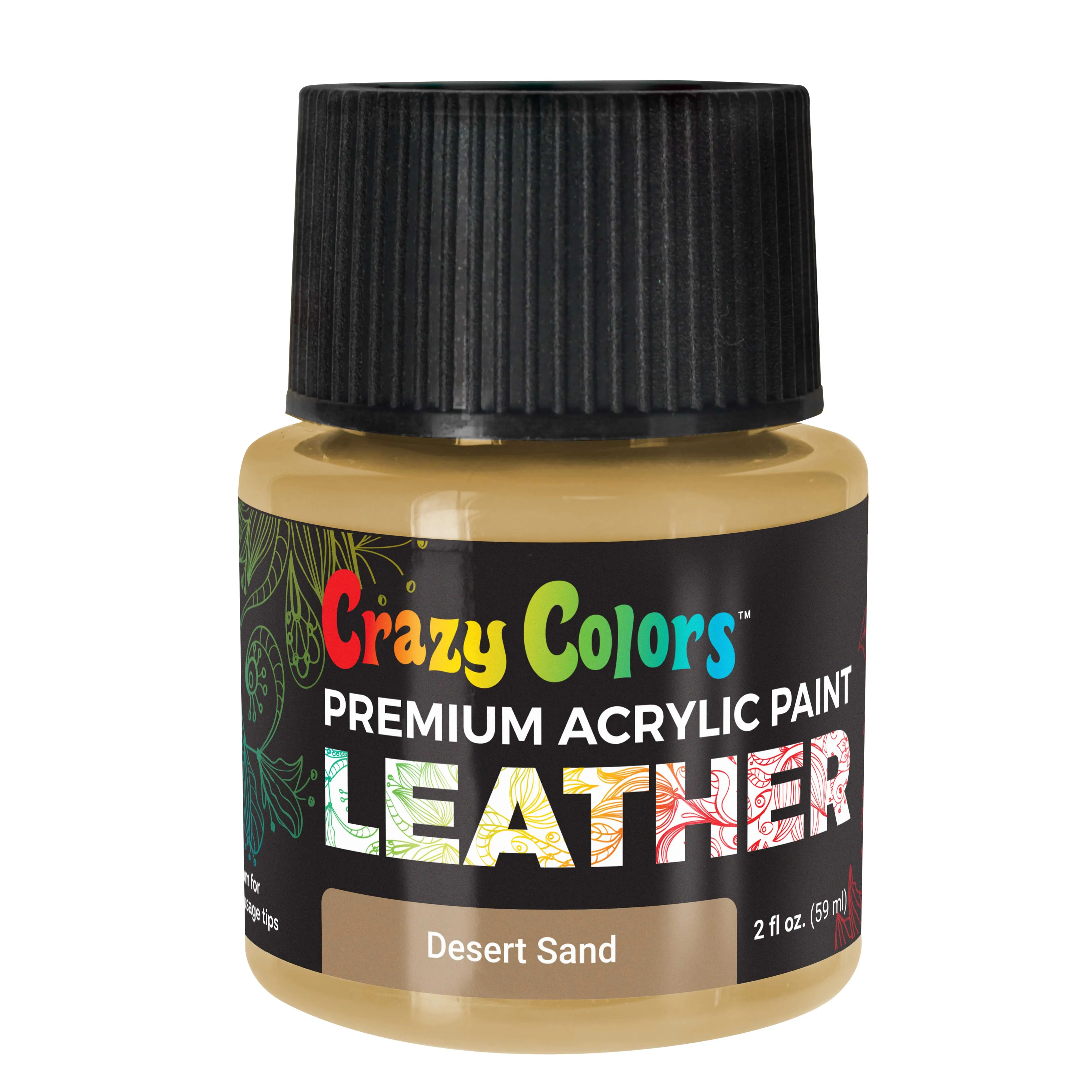 Desert Sand Premium Acrylic Leather and Shoe Paint, 2 oz Bottle - Flexible, Crack, Scratch, Peel Resistant - Artist Create Custom Sneakers, Jackets, Bags, Purses, Furniture Artwork