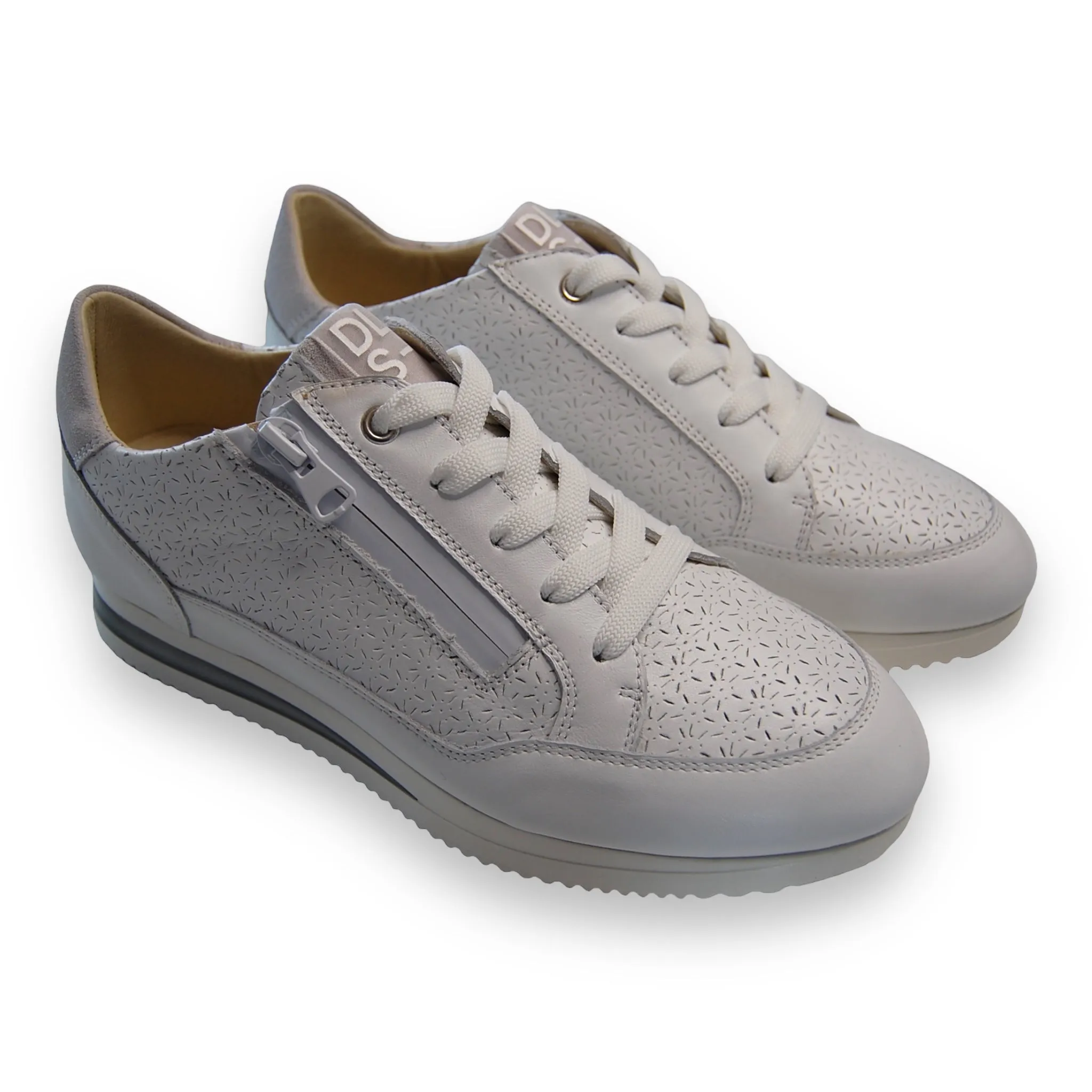 DL Sport Perforated Leather Sneaker White