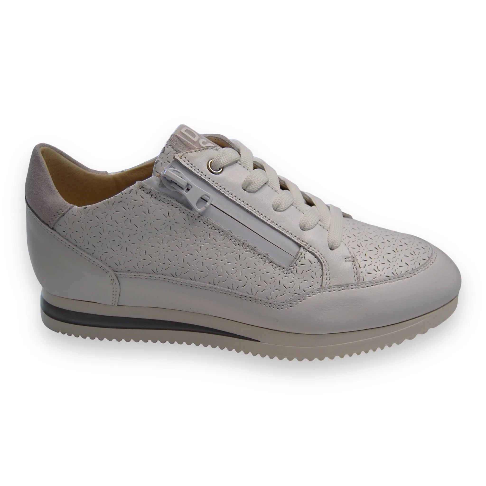 DL Sport Perforated Leather Sneaker White