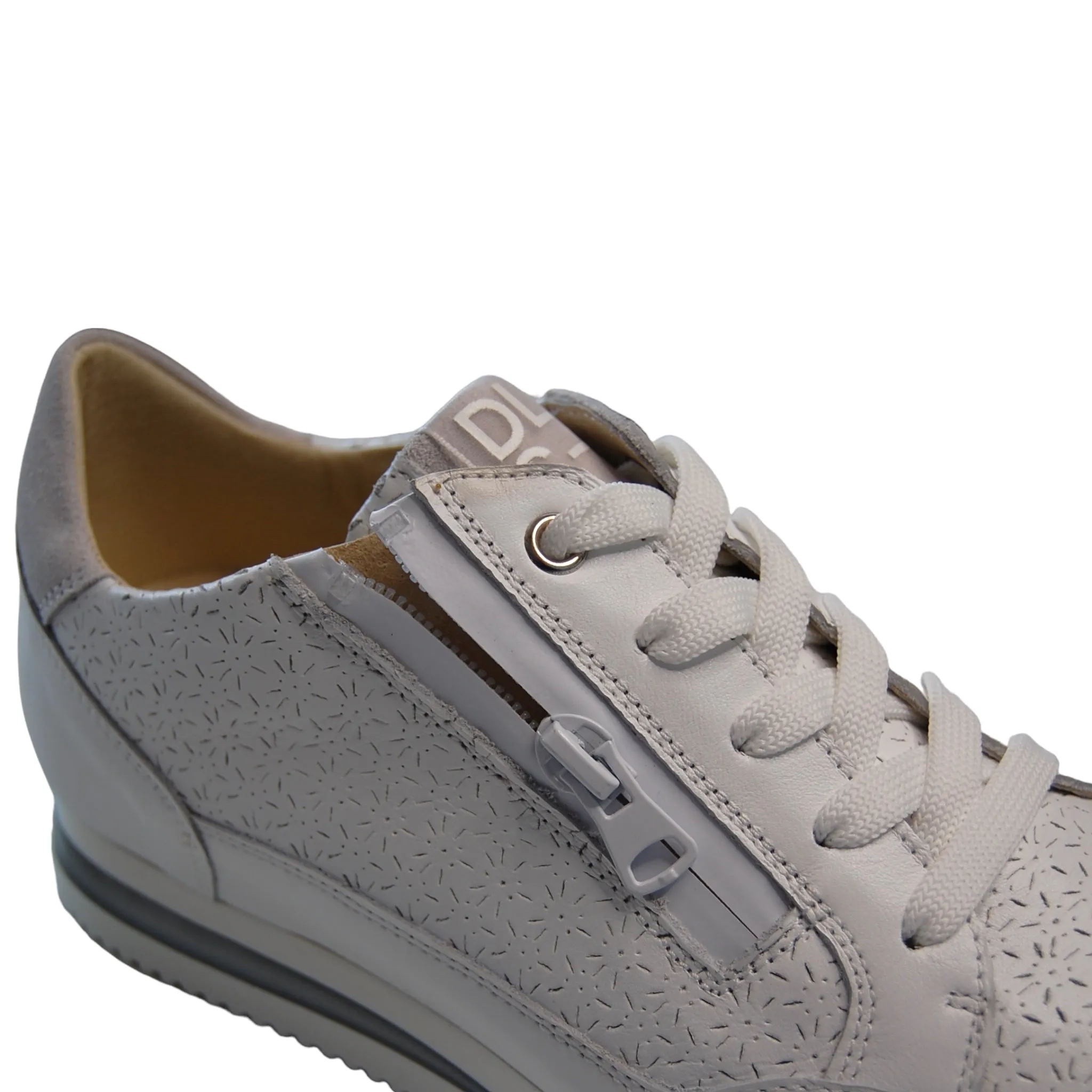 DL Sport Perforated Leather Sneaker White