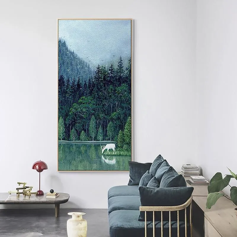 Elegant Green Forest Wall Art Print