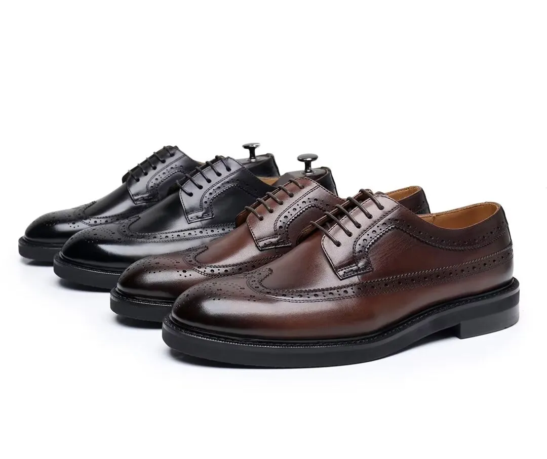 ElegantStride Cowhide Leather Men's Dress Shoes