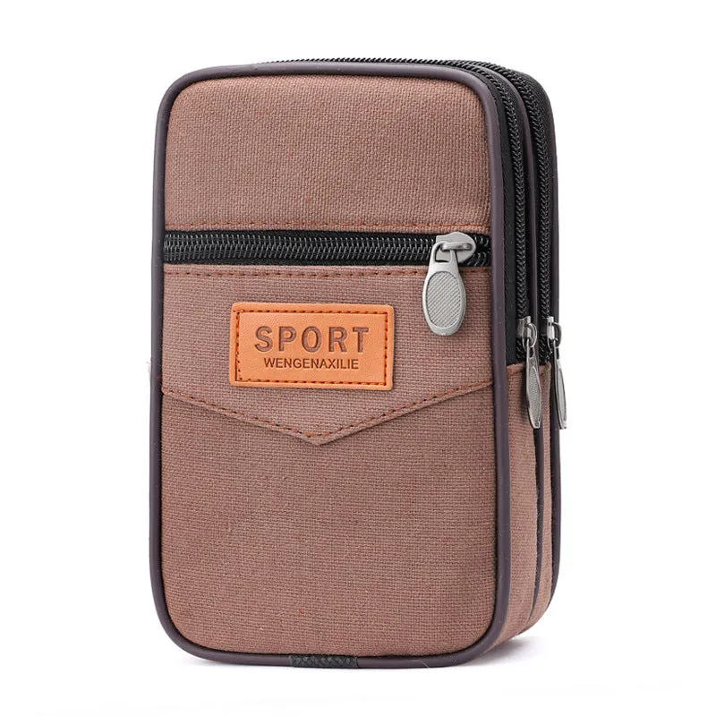 Enlarged Canvas Mobile Phone Bag Zipper Waterproof